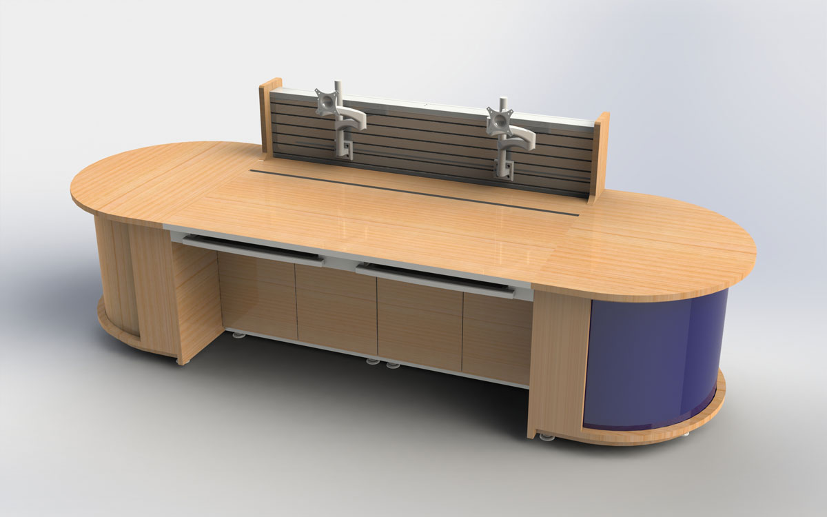 公安監控中心控製台3d模型展示圖片