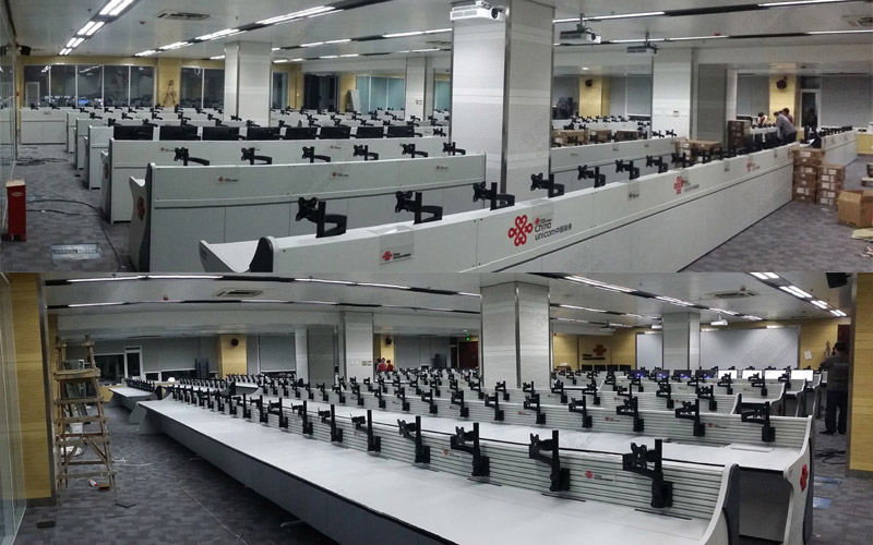 中國聯通河北省公司監控中心機房操作台圖片
