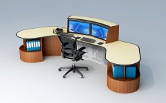 消防指揮中心操作台3d模型下載